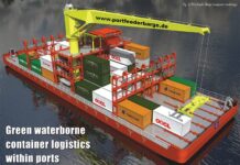 Green waterborne container logistics within ports